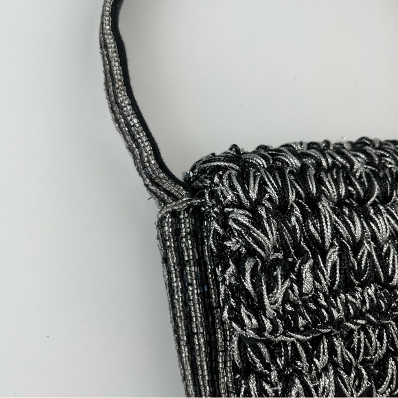 Anthropologie Fiona Bag Silver Black - Picture 9 of 10